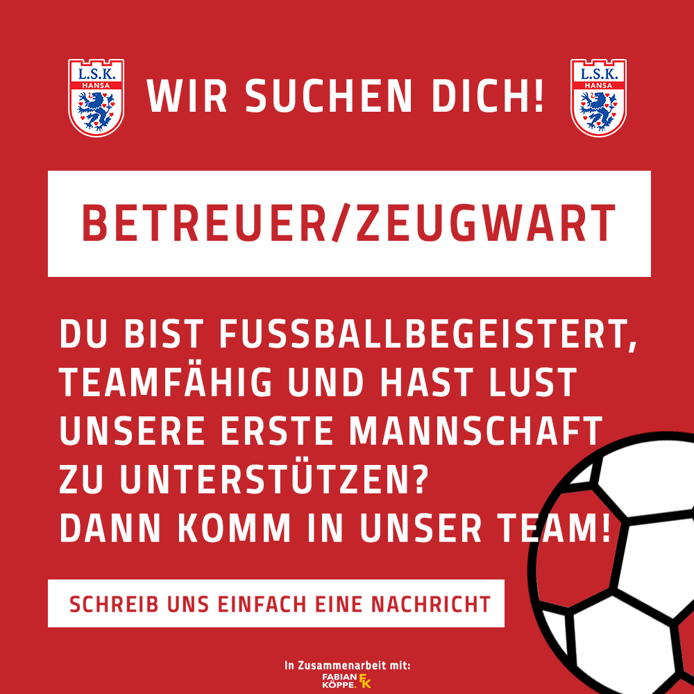 Read more about the article Wir suchen einen Betreuer / Zeugwart für unsere erste Mannschaft.