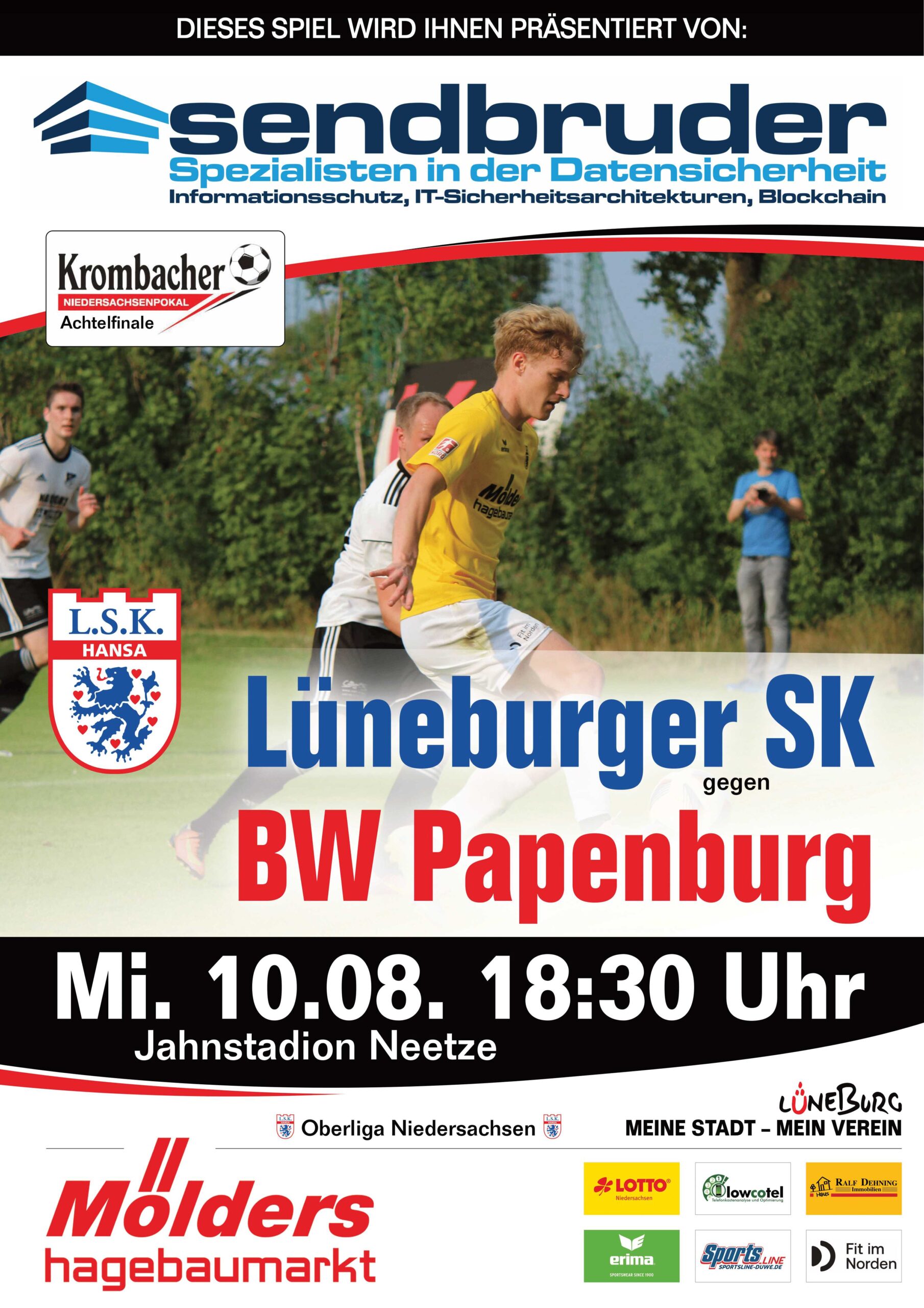 Read more about the article Achtelfinale Krombacher Niedersachsenpokal LSK Hansa Lüneburg gegen Blau Weiß Papenburg!